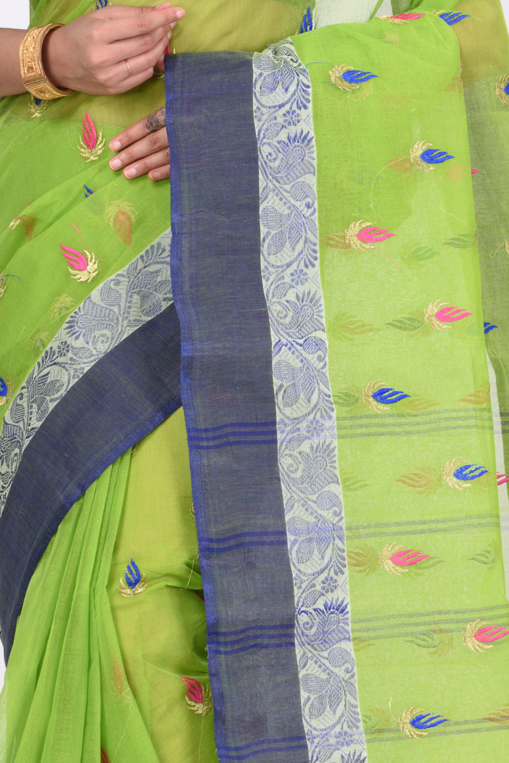 Green Pure Cotton Dip_Embro Tant Embroidery (661)